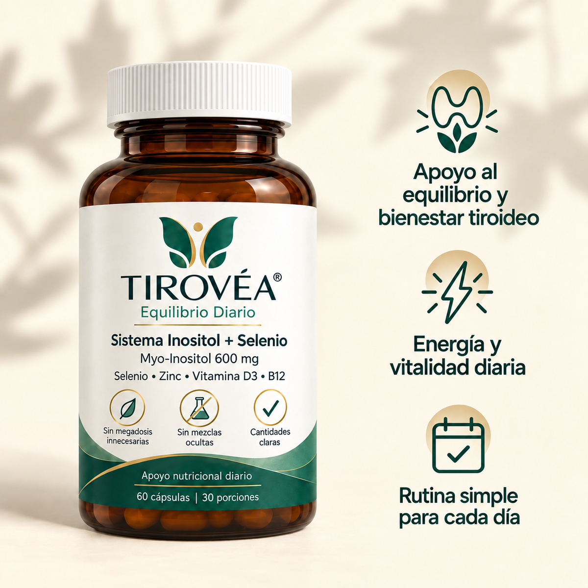 TIROVÉA® – apoya el equilibrio y bienestar tiroideo con una fórmula clara y simple desde adentro