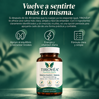 TIROVÉA® – apoya el equilibrio y bienestar tiroideo con una fórmula clara y simple desde adentro