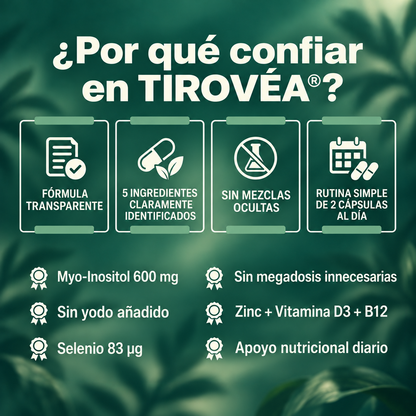 TIROVÉA® – apoya el equilibrio y bienestar tiroideo con una fórmula clara y simple desde adentro