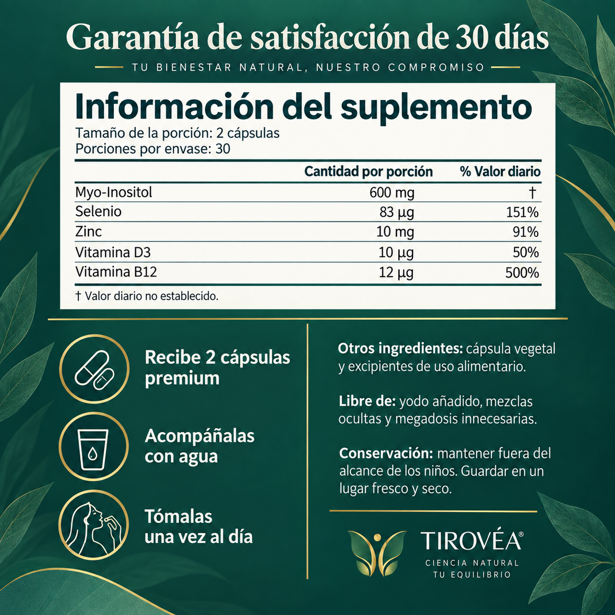 TIROVÉA® – apoya el equilibrio y bienestar tiroideo con una fórmula clara y simple desde adentro