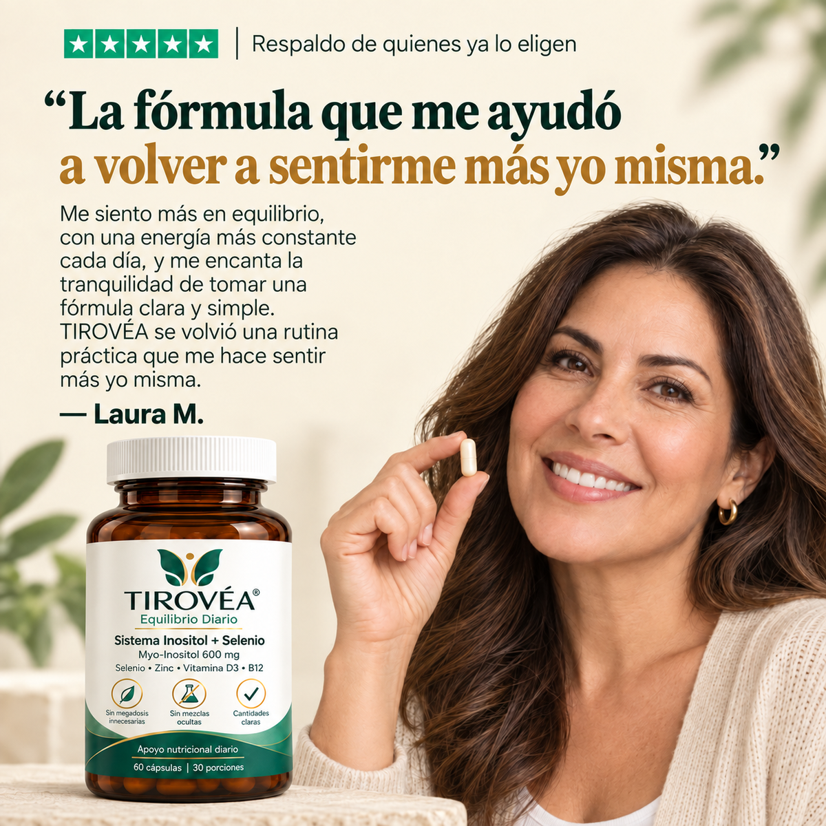 TIROVÉA® – apoya el equilibrio y bienestar tiroideo con una fórmula clara y simple desde adentro