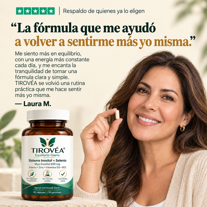TIROVÉA® – apoya el equilibrio y bienestar tiroideo con una fórmula clara y simple desde adentro
